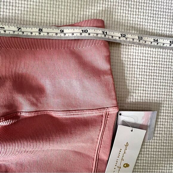 Spiritual Gangster Self Love Ribbed Laser Cut-Outs Leggings in Pink NWT - Picture 9 of 16